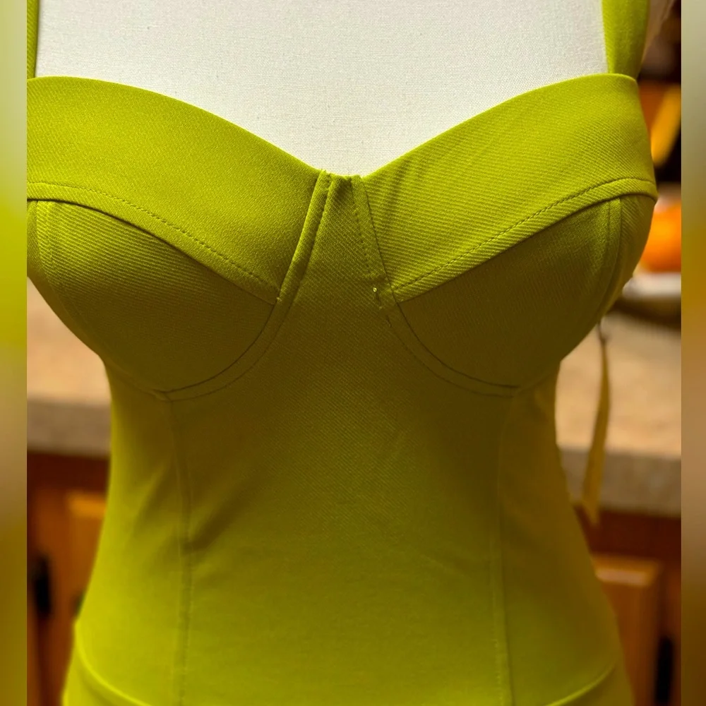 Haute Monde Green Adjustable Strap Bodycon Body Suit Size Small - Picture 6 of 16